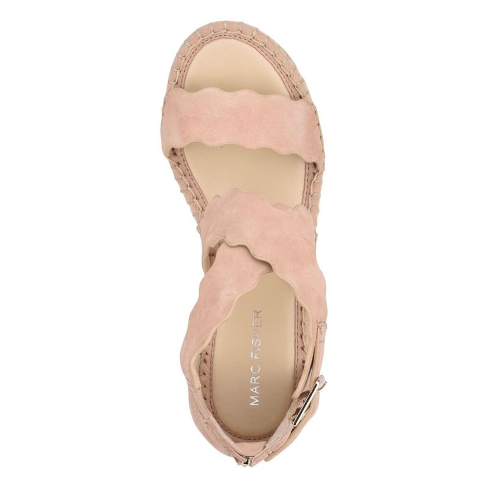 MARC FISHER Womens Beige 1-1/2" Platform Calita Wedge Shoes 9.5 M - Picture 3 of 4